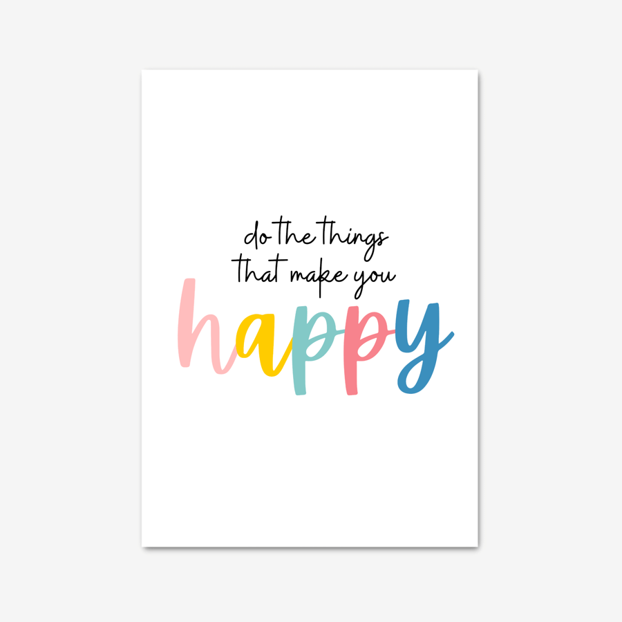 Happiness Quote Print - Motivational Wall Art - Positive Home Decor - Self Care