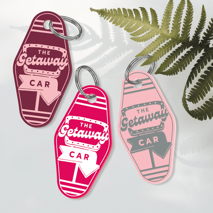 Getaway Car - Motel Sign: Girly Acrylic Keychain Vintage Vibe, Song quote