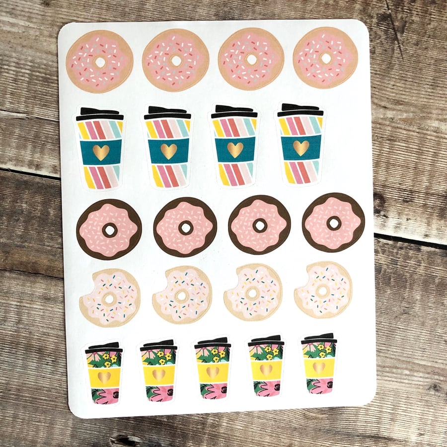 Donuts and Coffee stickers