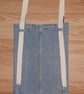 Tote to Backpack Denim bag 100% Unique Small Rucksack Repurposed fabric - Image 5