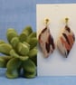 Leaf Marbled Drop Earrings