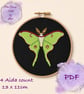 Luna Moth counted cross stitch pattern emailed pdf 