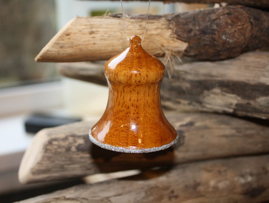 Woodturned Bell Christmas Ornament