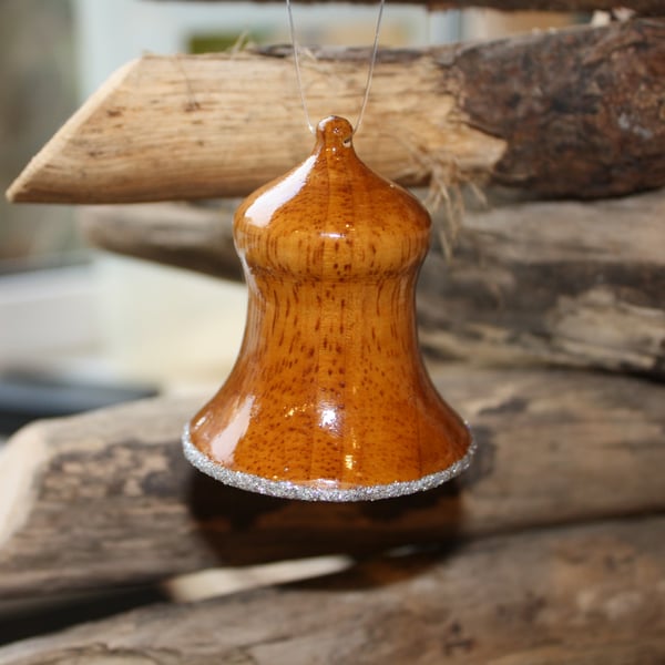 Woodturned Bell Christmas Ornament