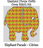 Elephant Parade Cross Stitch Kit Citrine Size Approx 7" x 7"  14 Count Aida