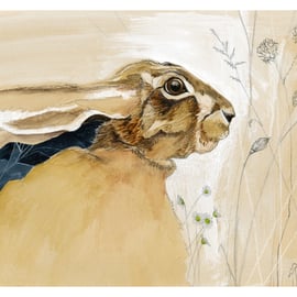 Hare A4 Giclee print of Baby Hare