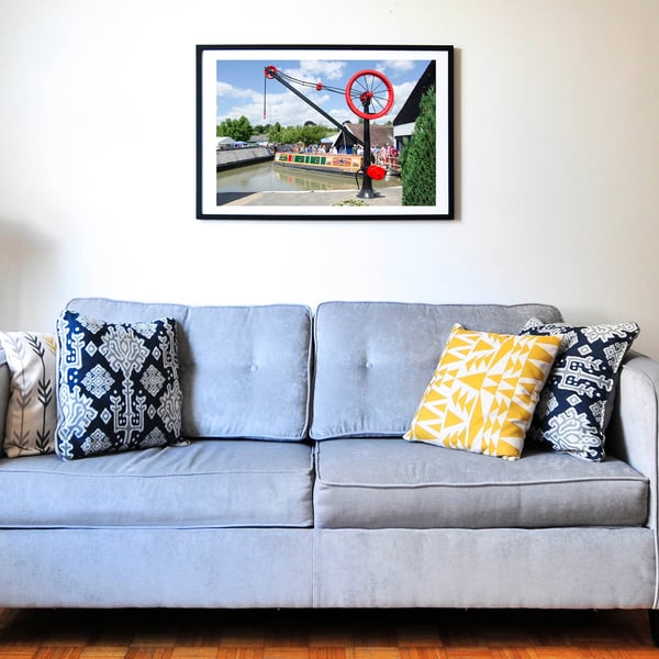 Canal wharf crane print