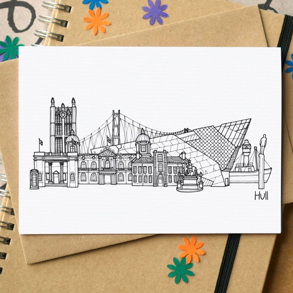 Hull Skyline Greetings Card