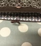 Brown book sleeve with sashiko embroidery detail  - Image 5