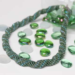 Russian Spiral Necklace in Sage Green