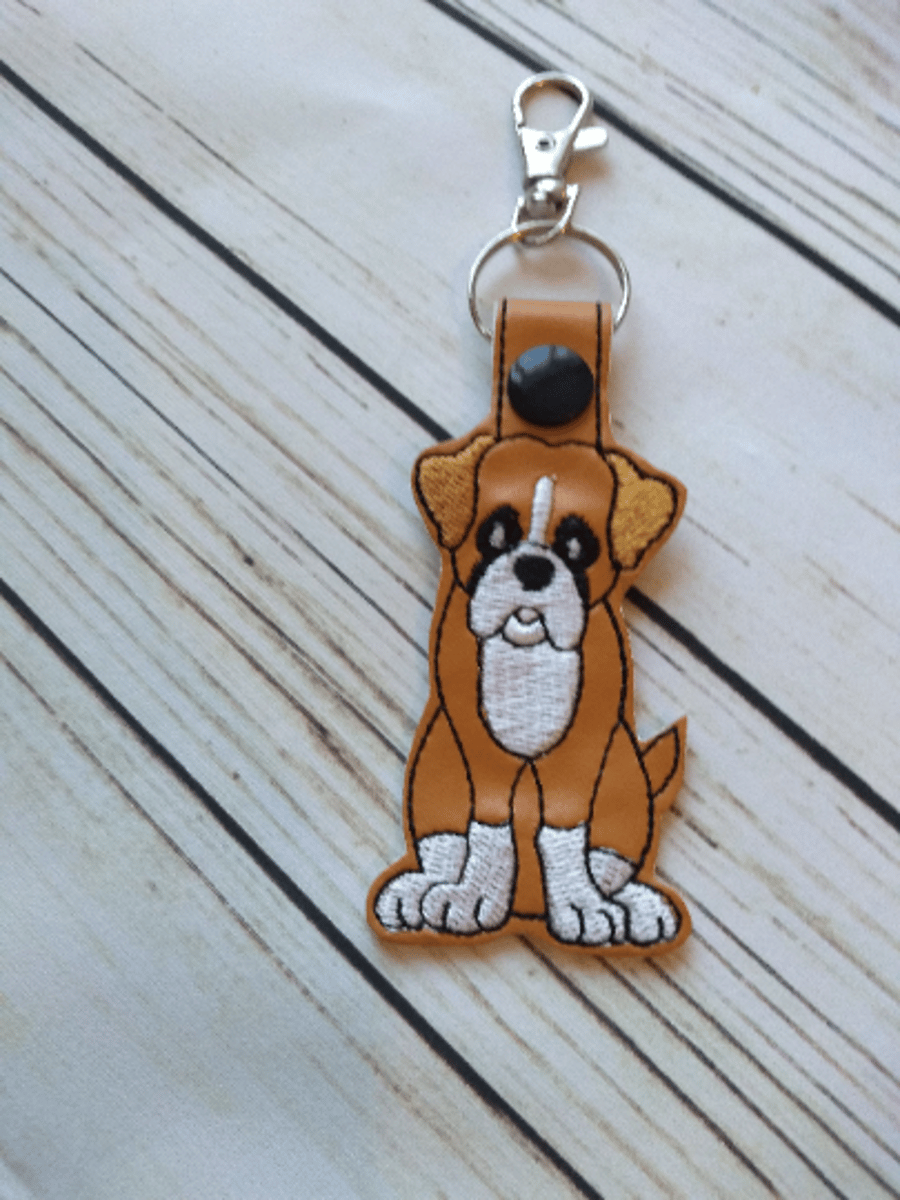 Boxer dog key chain - dog bag charm - keychain - boxer dog