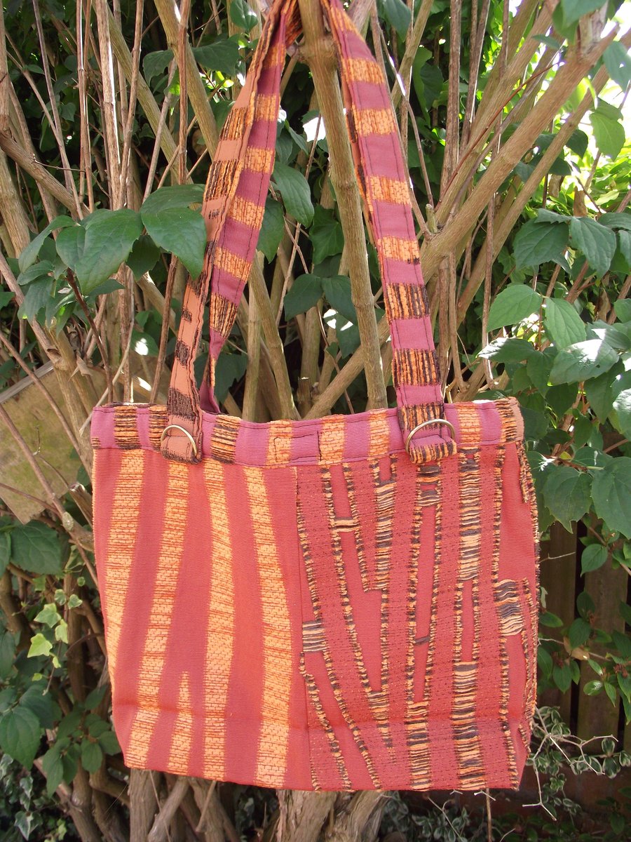 Shoulder bag in shades of orange, handbag, carrier bag, occasional bag, 