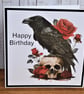 C4756    Gothic Raven Birthday Card