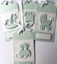 Handmade Pearl shimmer Aquamarine baby gift tags  - Image 2