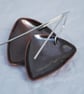 Crow Triangle Shape Copper and Silver Earrings - Image 3