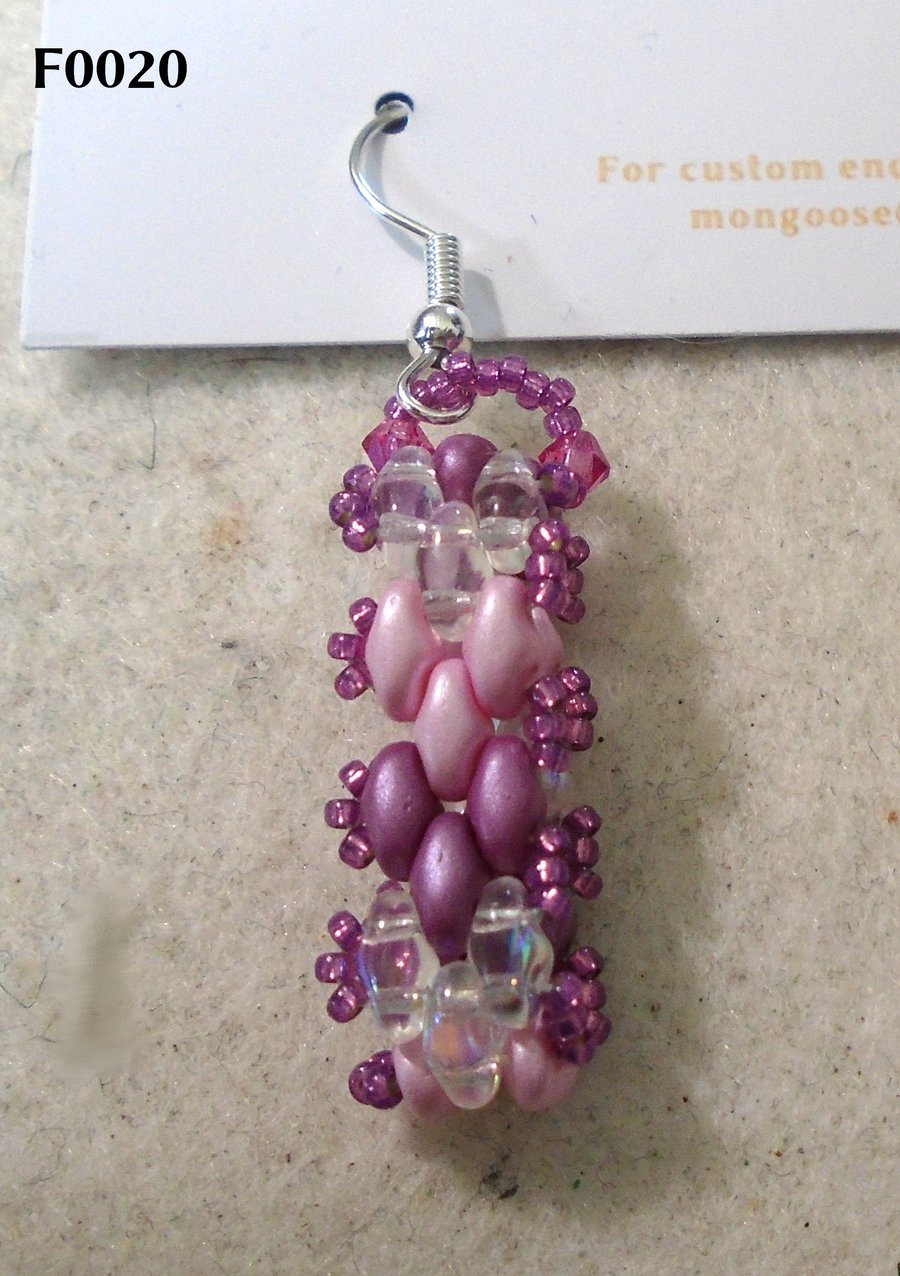 Brickwork-pattern bead earrings (customisable)