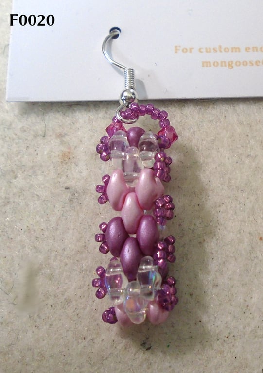 Brickwork-pattern bead earrings (customisable)