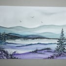 original art hand painted watercolour landscape painting (ref FA 25 B4 )