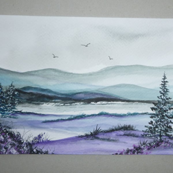 original art hand painted watercolour landscape painting (ref FA 25 B4 )
