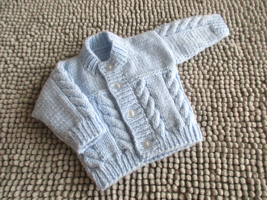 14" Baby Boys Cable Cardigan