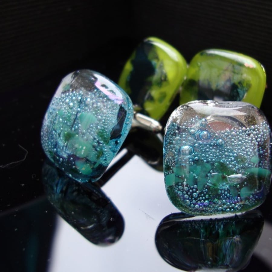 fused glass cufflinks