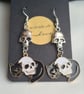 Cat and Skull Charm Earrings - Mixed Metals  - Image 3