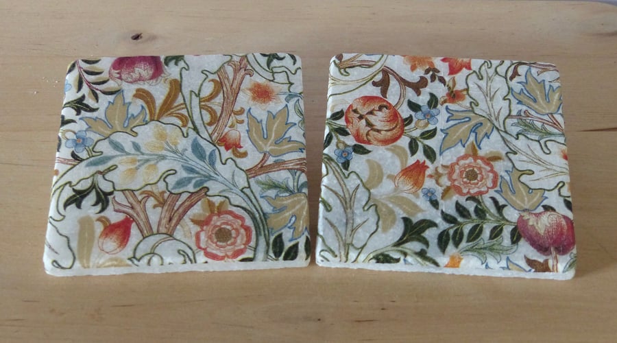 Marble 'William Morris Design' Coasters