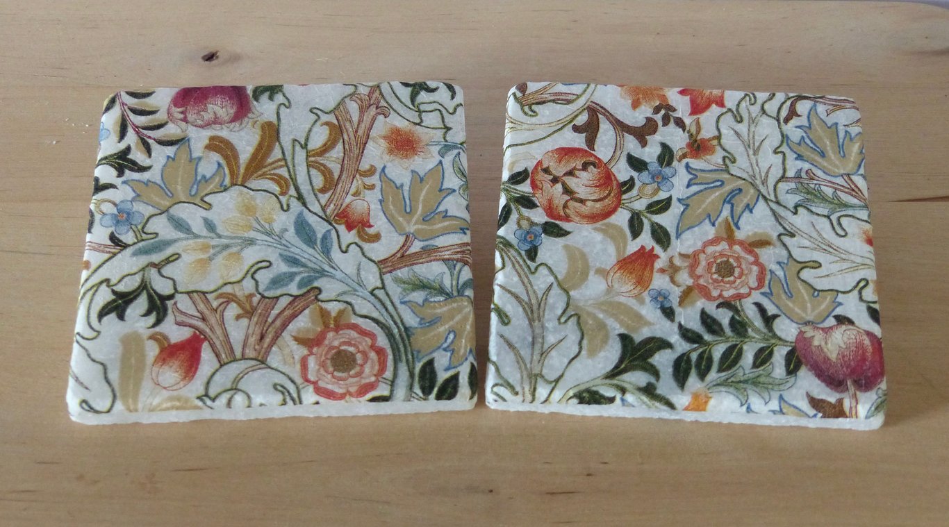 Marble 'William Morris Design' Coasters
