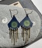 Recycled tin, brass and gold plated earrings  - Image 3