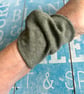Twist style fabric bracelet cuff in dark khaki green tattoo cover up wrist - Image 5
