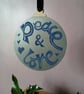 Festive Bauble Decoration, 2D, Blue and Silver - Image 1