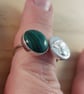 Sterling Silver Toadstool and Malachite Adjustable Ring (SKU060625) - Image 10