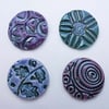 set of four large ceramic buttons