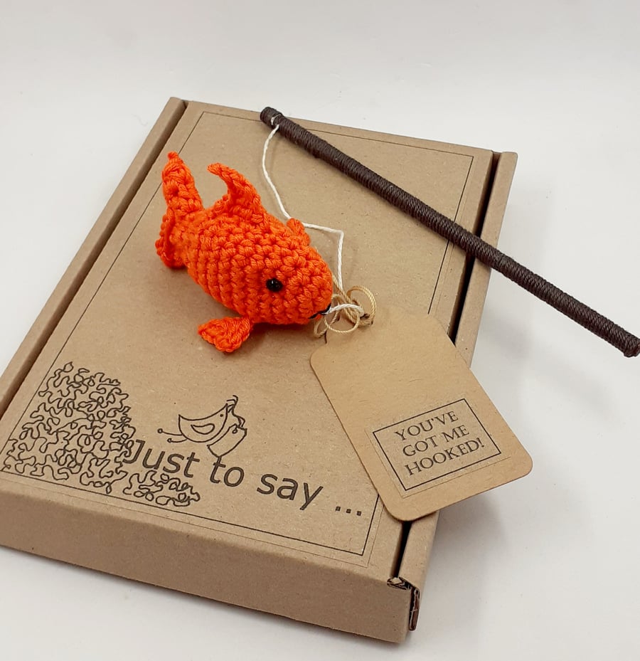 Crochet  Fishing Rod - Alternative to a Greetings Card