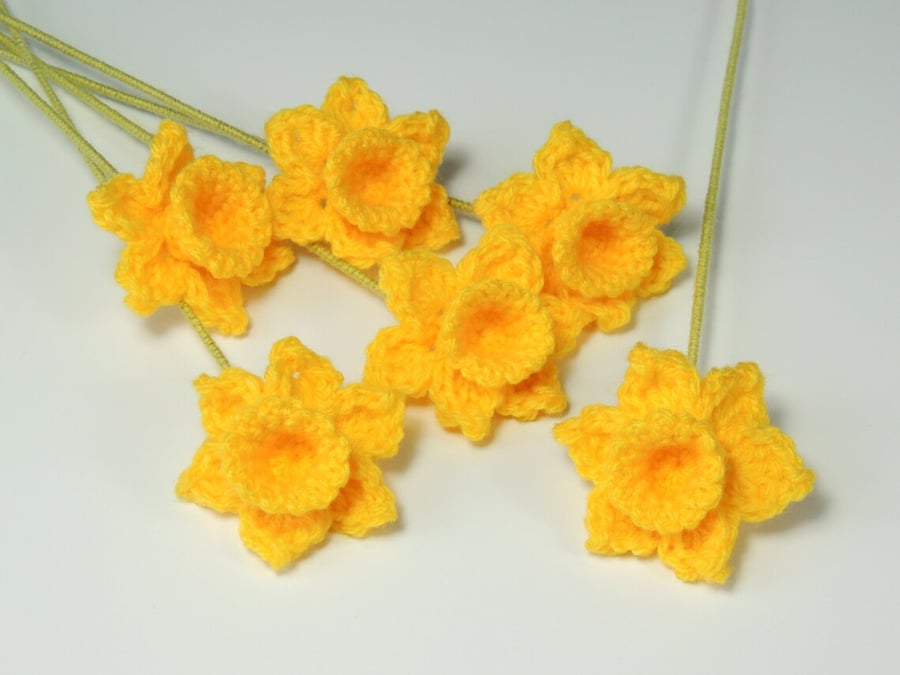 Bunch of Daffodils, Spring Flowers, Crochet Flower Bouquet, Easter