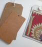 3 Gift Tags - red and gold vintage silk and lace, reclaimed curtain textiles  - Image 9