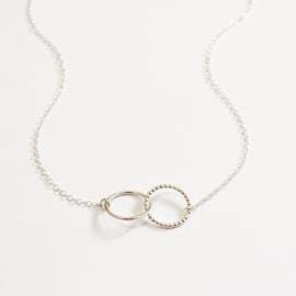 Spirit necklace, circle necklace, silver circle, interlinking rings