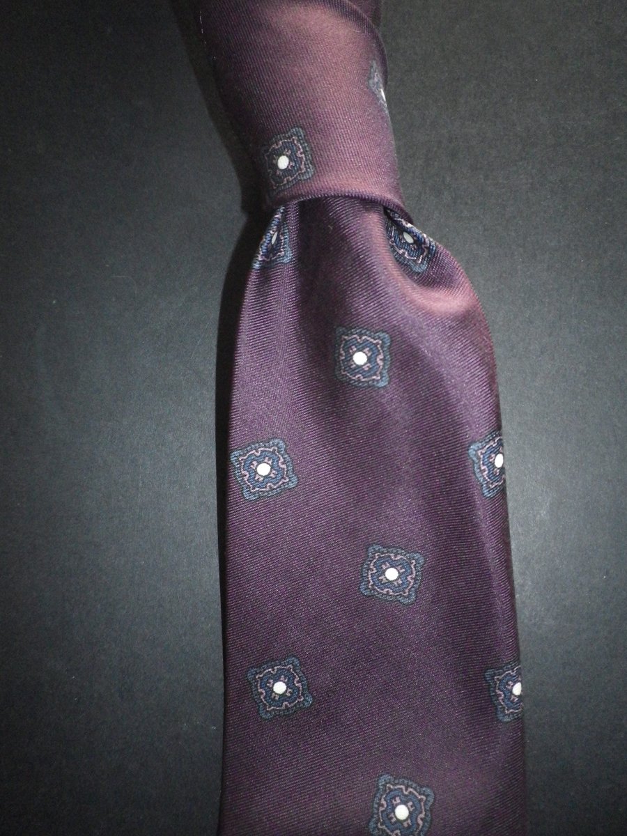 White spot motif on mauve 8.5cm blade silk tie, free shipping, gift wrapped