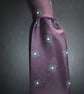 White spot motif on mauve 8.5cm blade silk tie, free shipping, gift wrapped - Image 1