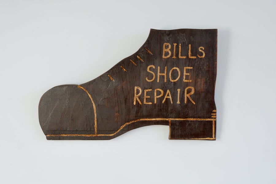 Antique inspired Bills shoe repair sign boot sign plaque