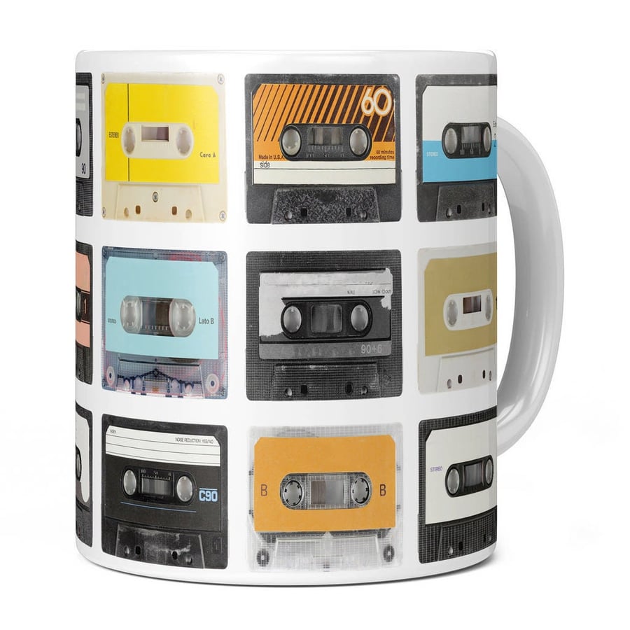 Retro 80s Cassette Tape Mug - Eighties Novelty Cup Gift Present Idea Birthday An