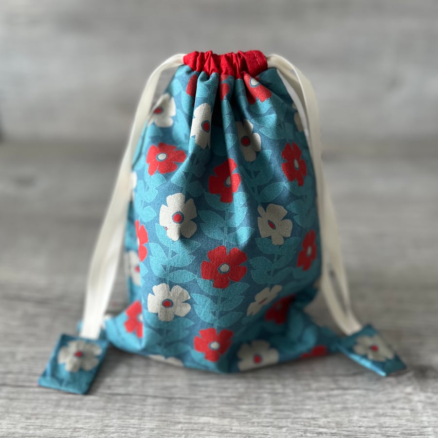  Floral Drawstring Bag Cotton Reusable Gift Bag FREE POSTAGE