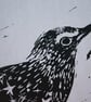 Starling Linocut Art Print - Image 4