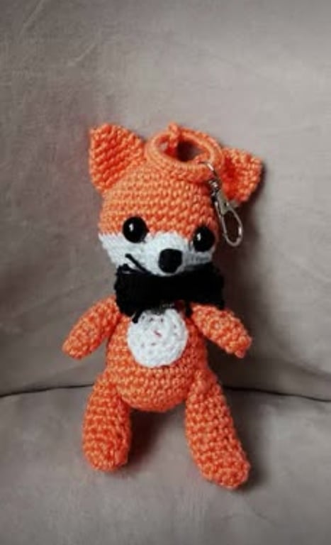 Crochet Fox Bagcharm Keyring 