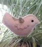2 little birds, hanging ornaments hand stitched from wool felt, crochet detail - Image 5