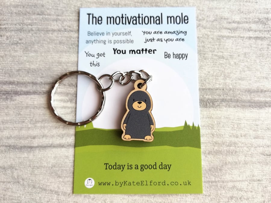 Motivational Mole Keyring