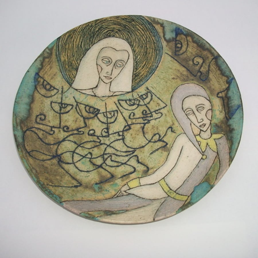 'Dreaming Fool' Ceramic decorative wall plate