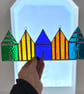 Stained Glass Suncatcher Beach Huts - Handmade Decoration - Multi