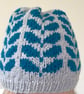 knitted hat, mistletoe pattern hat - Image 4