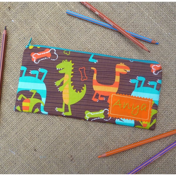 Personalised Dinosaur Pencil Case (SKU00585)